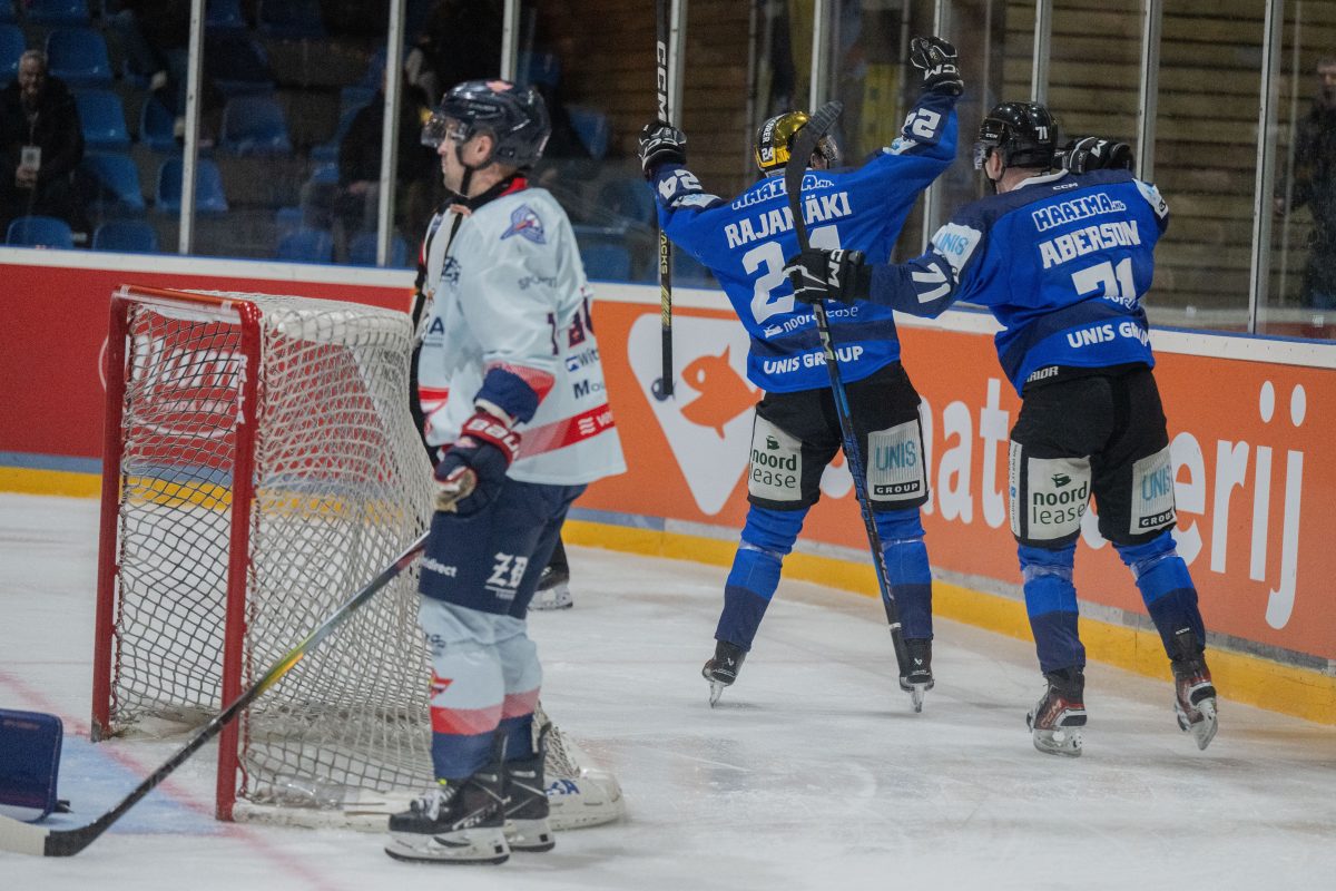De gelijkmaker van Tuukka Räjamaki in de bekerfinale in Den Haag op 1 december 2024.