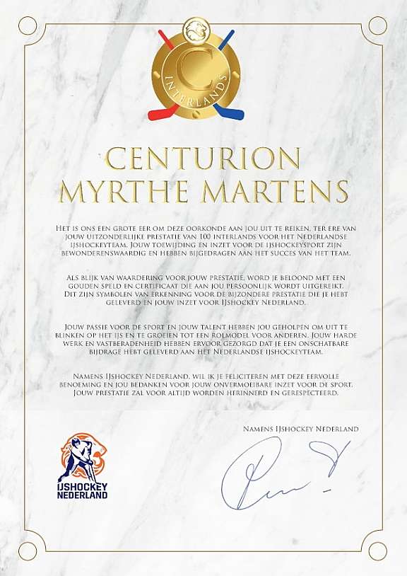 Certificaat Myrthe Martens