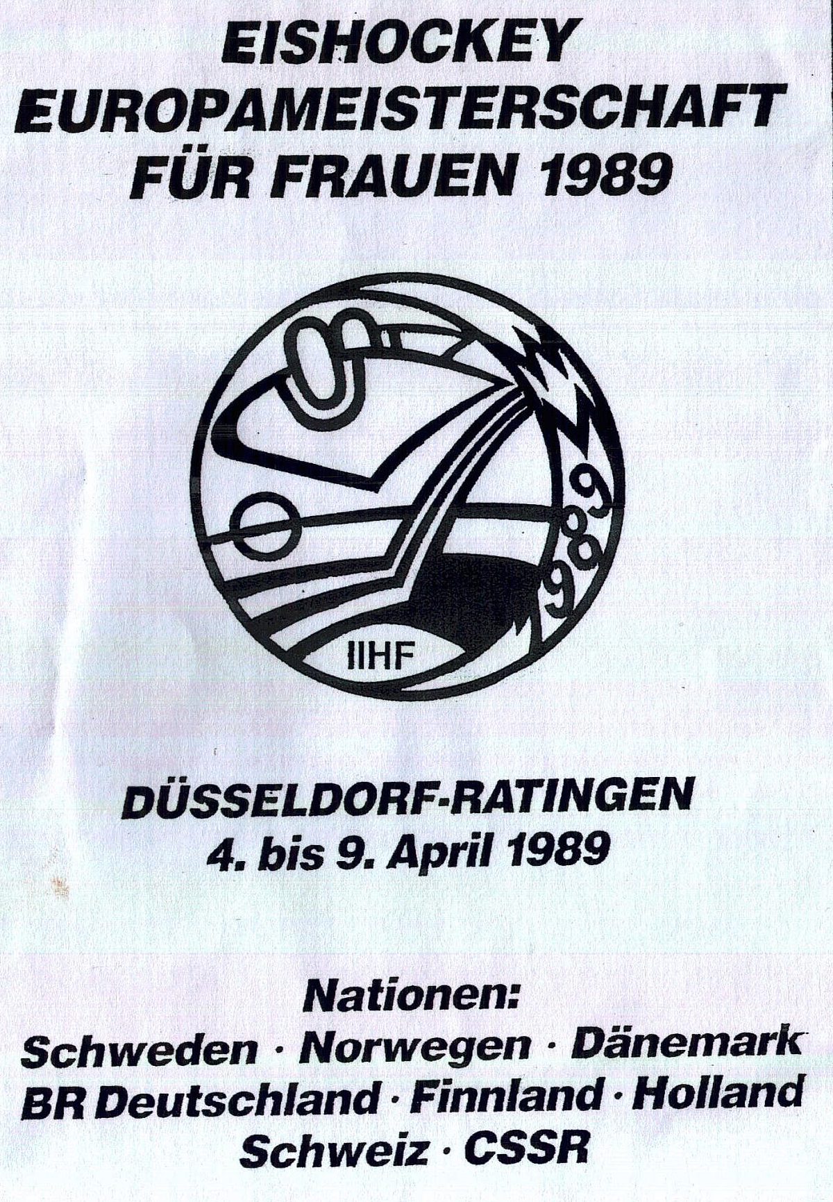 Logo Eishockey Europa Meisterschaft Fur Frauen1989