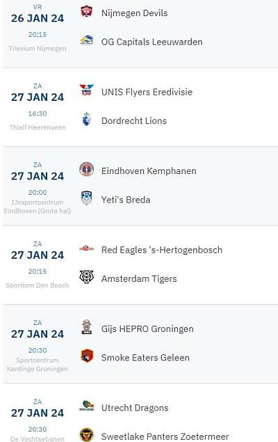 Weekend vol wedstrijden