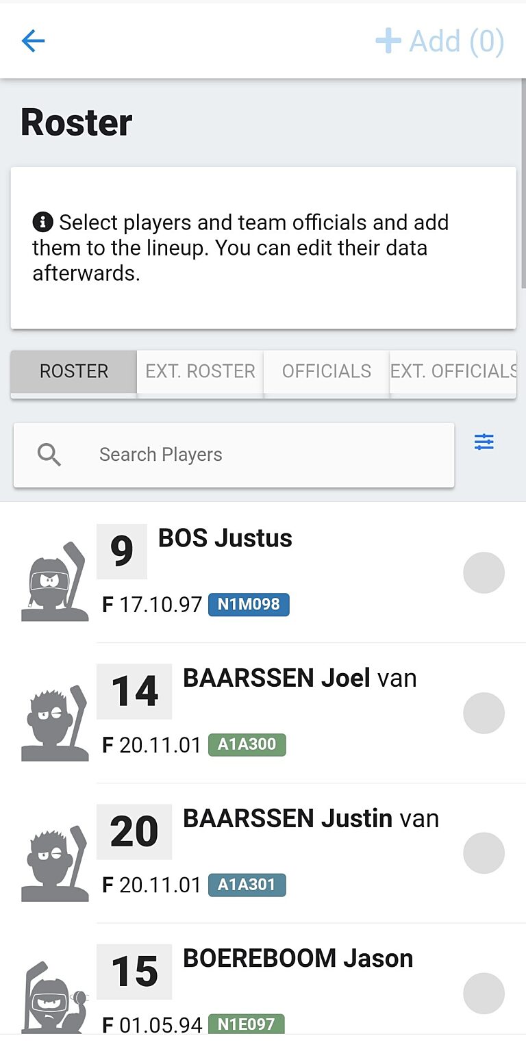 07 Spelers toevoegen uit longlist