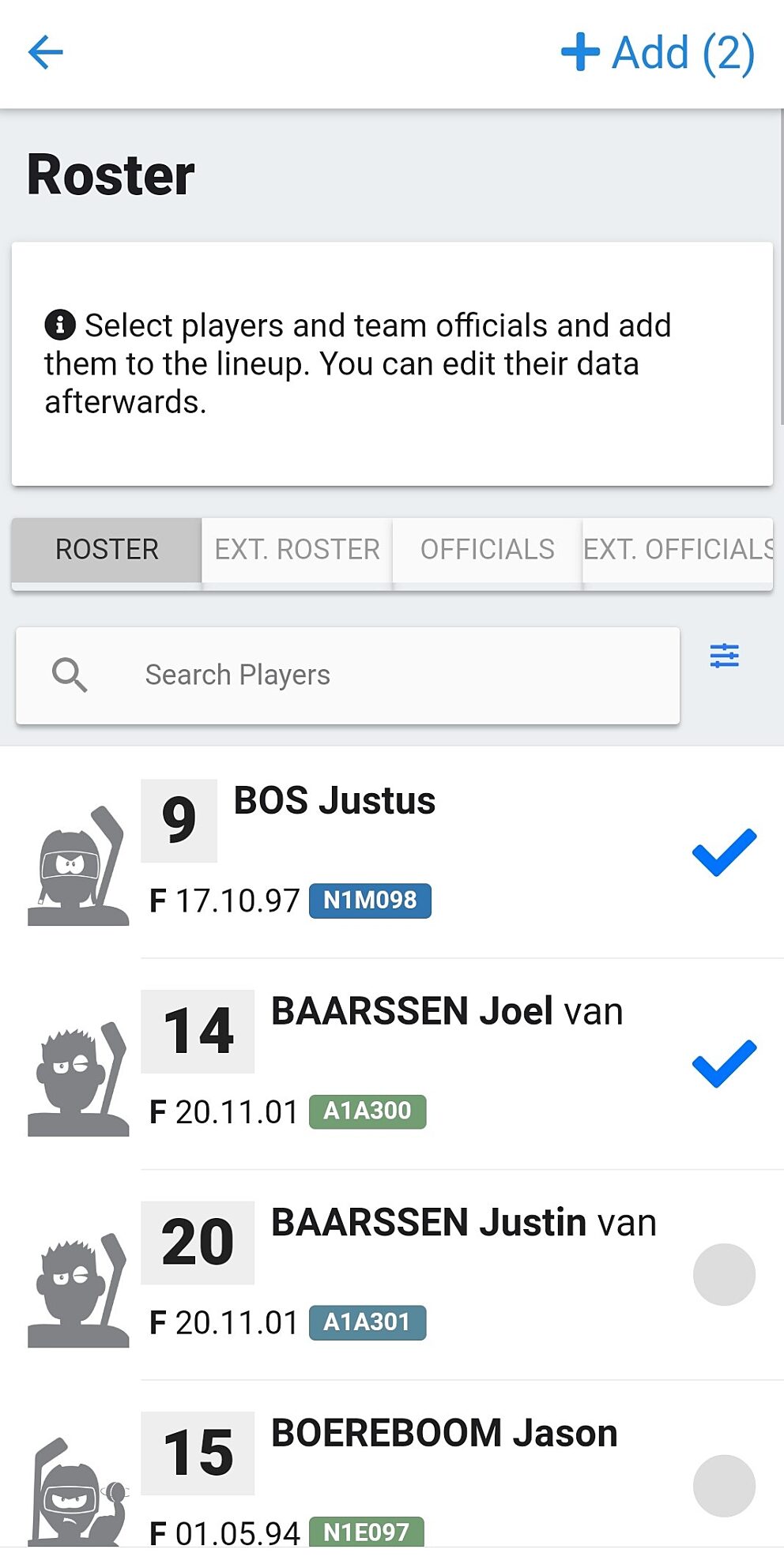 08 Spelers kiezen uit de longlist