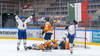 Italië viert een doelpunt in de met 3-0 gewonnen wedstrijd in Tilburg tegen TeamNL ijshockeyvrouwen