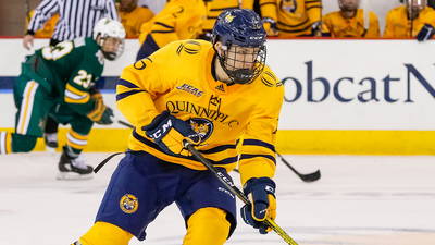 Guus van Nes in actie voor Quinnipiac