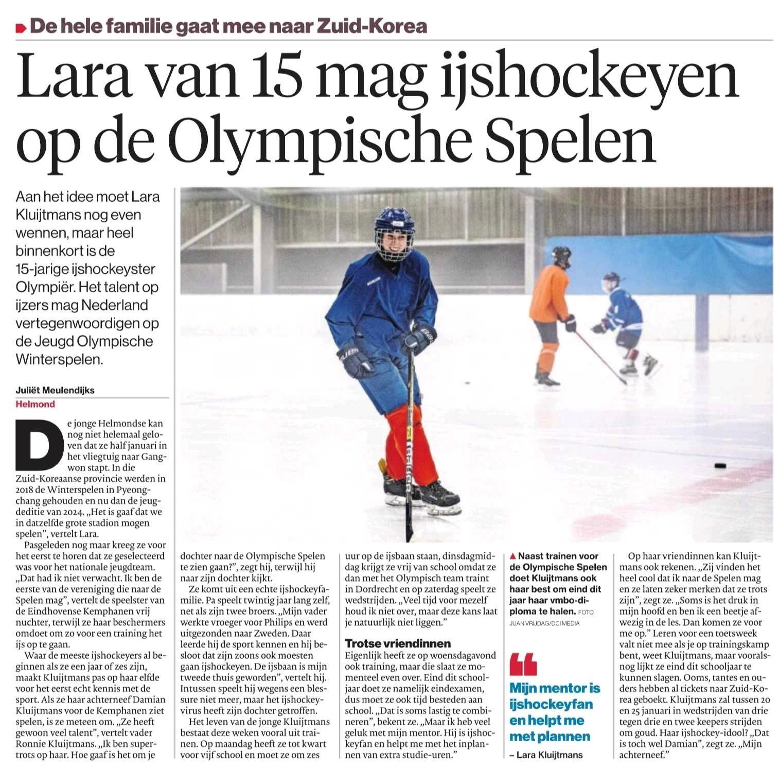 Lara van 15 mag naar de Olympisxche spelen