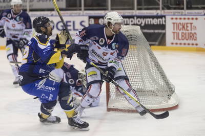 Hannover Indians in actie tegen Tilburg Trappers in 2018