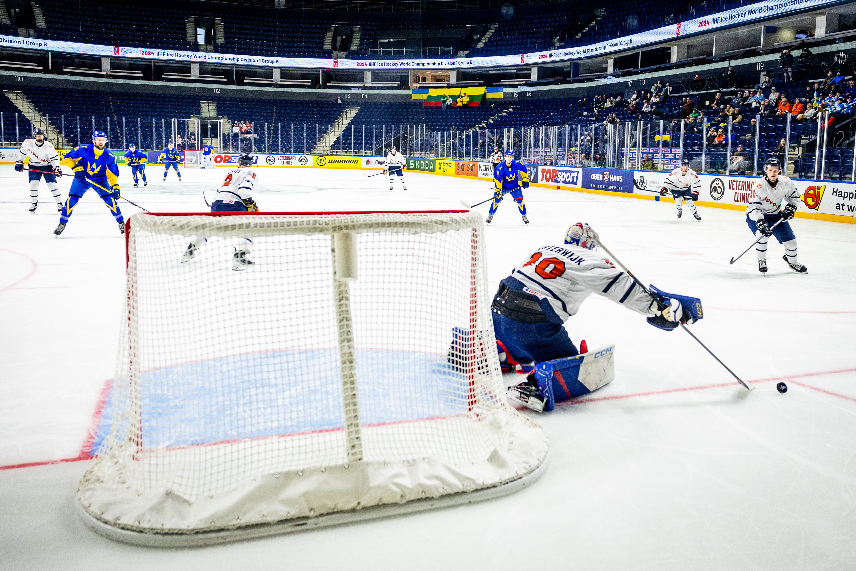 Archieffoto van Oranje in actie tegen Oekraïne op het WK 2024 in Litouwen