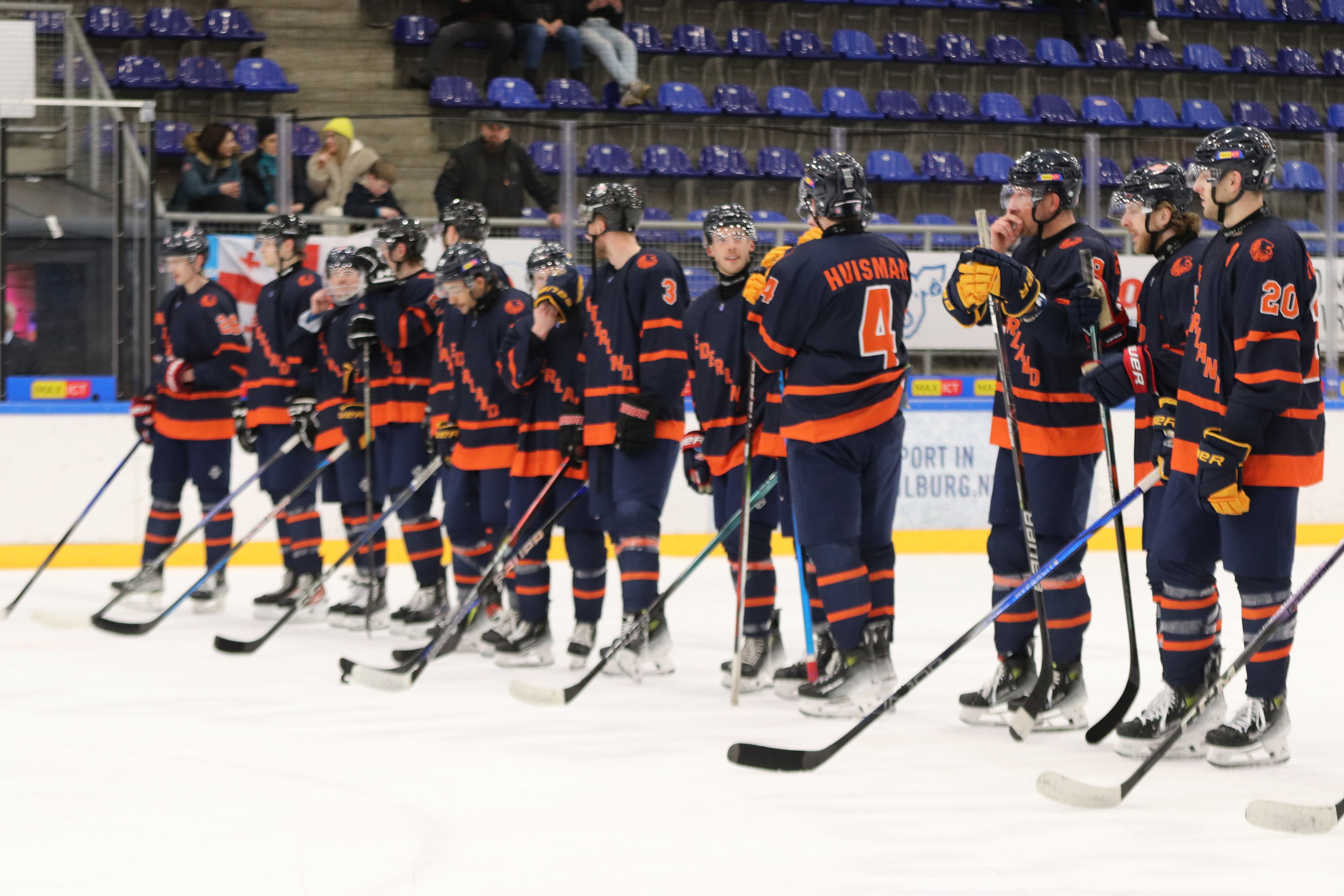 Archieffoto van het Nederlands team tijdens het Olympisch Kwalificatietoernoo in Tilburg in 2024.