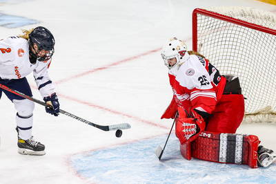 Actie uit de wedstrijd Nederland vs Denemarken WK China 2025