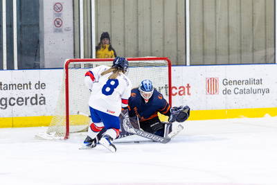 Eline Gabriele in actie tijdens de shoot out.