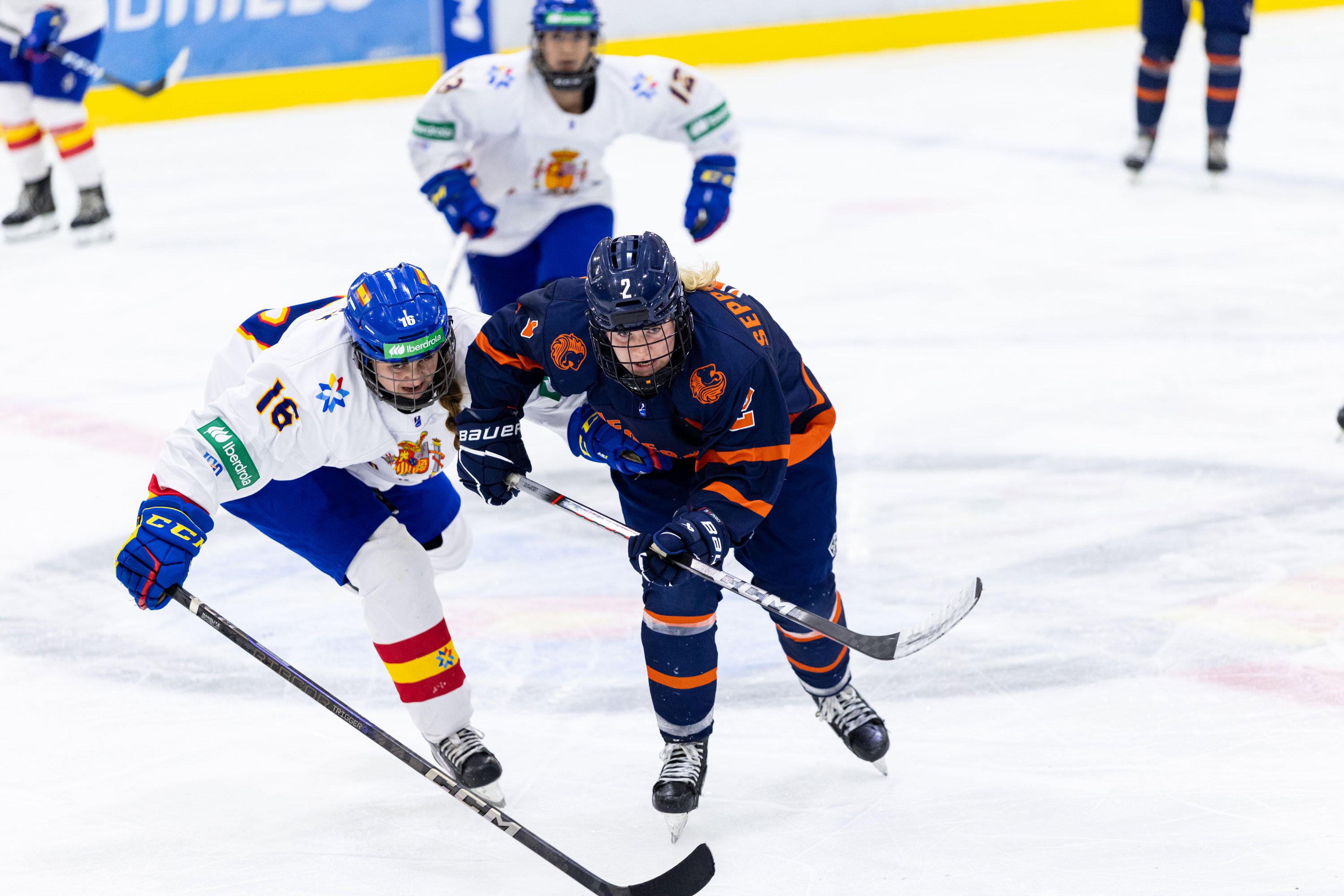 Aimée Seppenwolde in actie op het WK2026 Puigcerdà tegen Spanje